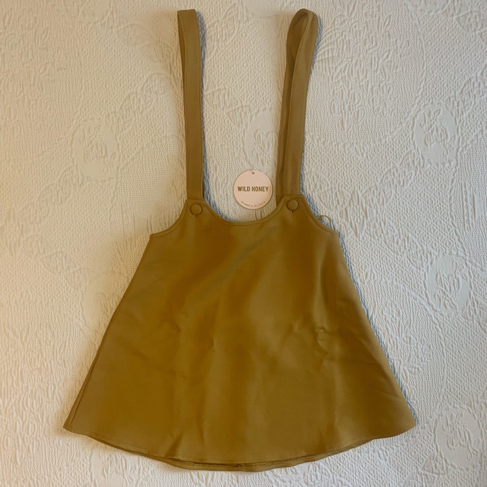 Mustard Yellow Suspenders Skirt Small NWT by Wild Honey